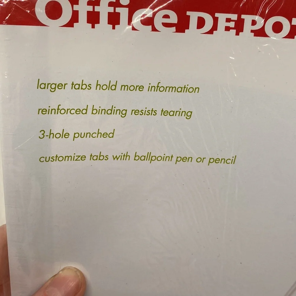 NWT Office Depot dividers with multicolor big tabs, 10 tabs in total. erasable